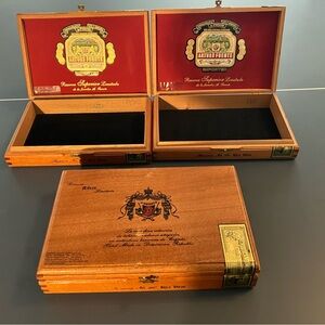 Arturo Fuente Wooden Cigar Box Set with Red Interior